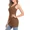 Brown, variant on Womens Solid Extra Long Tank Tops with Shelf Bra Ribbed Camisoles Undershirts