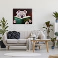 thumbnail image 2 of Stupell Industries White Bulldog Funny Humor Reading Book Canvas Wall Art, 40 x 30, Design by Lucia Heffernan, 2 of 5