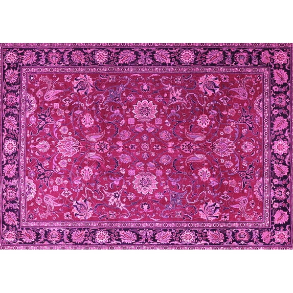 Ahgly Company Indoor Rectangle Persian Pink Traditional Area Rugs, 8' x 10'
