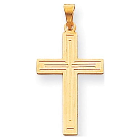 14k Yellow Gold Solid Cross Pendant