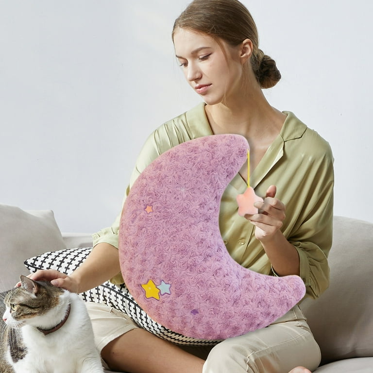 XMMSWDLA Moon Shaped Plush Toys, Soft Bedside Sofa Pillows, Used