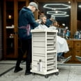 thumbnail image 7 of TASALON Upgrade Salon Trolley Cart with Wheels for Salon Station, 6 Drawer Salon Rolling Cart for Extra Storage, Multipurpose Salon Cart, Beauty Cart, Tattoo Cart, Hair Cart for Hair Stylist - White, 7 of 7