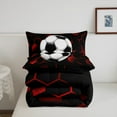 thumbnail image 5 of Erosebridal Honeycomb Soccer Bedding Twin Comforter Set,Sport Gradiet Down Comforter,Geometry Bedroom Decor,Reversible,Lightweight,2 Piece, 5 of 7