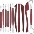 thumbnail image 1 of Juego de 11 piezas para esculpir arcilla, herramientas para esculpir arcilla con mango de madera, herramientas de arcilla de madera de bricolaje, kit de herramientas de tallado de doble cara para alf, 1 of 5