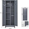 thumbnail image 3 of 65" H Garage Storage Cabinet, Broom Closet Cabinet with Adjustable Shelves, Metal Utility Cabinets with Pegboard and Hanging Rod for Garage,Home Office,Grey, 3 of 8