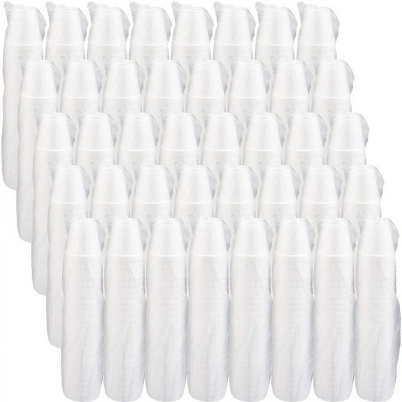 Dart Insulated Foam Cups - 25 / Bag - 8 fl oz - 40 / Carton - White - Foam - Hot Drink, Cold Drink, Coffee, Cappuccino, Tea, Hot Chocolate, Hot Cider, | Bundle of 2 Cartons