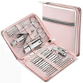 thumbnail image 1 of Cortaúñas de 26 piezas, apto para uso doméstico, cortaúñas grandes antisalpicaduras, cortaúñas de águila de oro rosa, herramientas para cortar uñas, 1 of 4