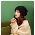 thumbnail image 1 of Cold Hat Big Head Circumference Coarse Wool Hat Women's Spring All-match Warm Loose Face Small Ear Protection Knitted Hat Tide, 1 of 6