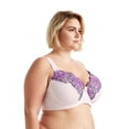 thumbnail image 2 of Curve Muse Womens Plus Size Minimizer Underwire Unlined Bra with Embroidery Lace-2Pack-BUTTERMILK,ORCHID TINT-36DD, 2 of 6