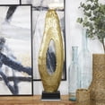 thumbnail image 2 of 15" x 50" Gold Aluminum Metal Teardrop Abstract Sculpture with Black Base, by DecMode, 2 of 7