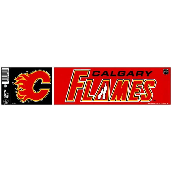 (HCW) Calgary Flames red 3&quot; x 12&quot; Bumper Strip NHL Sticker Decal