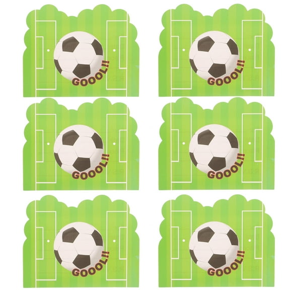 SKISUNO 6Pcs Football Sports Invitation Cards Rectangular Green Paper for Boys Birthday Party Invitations