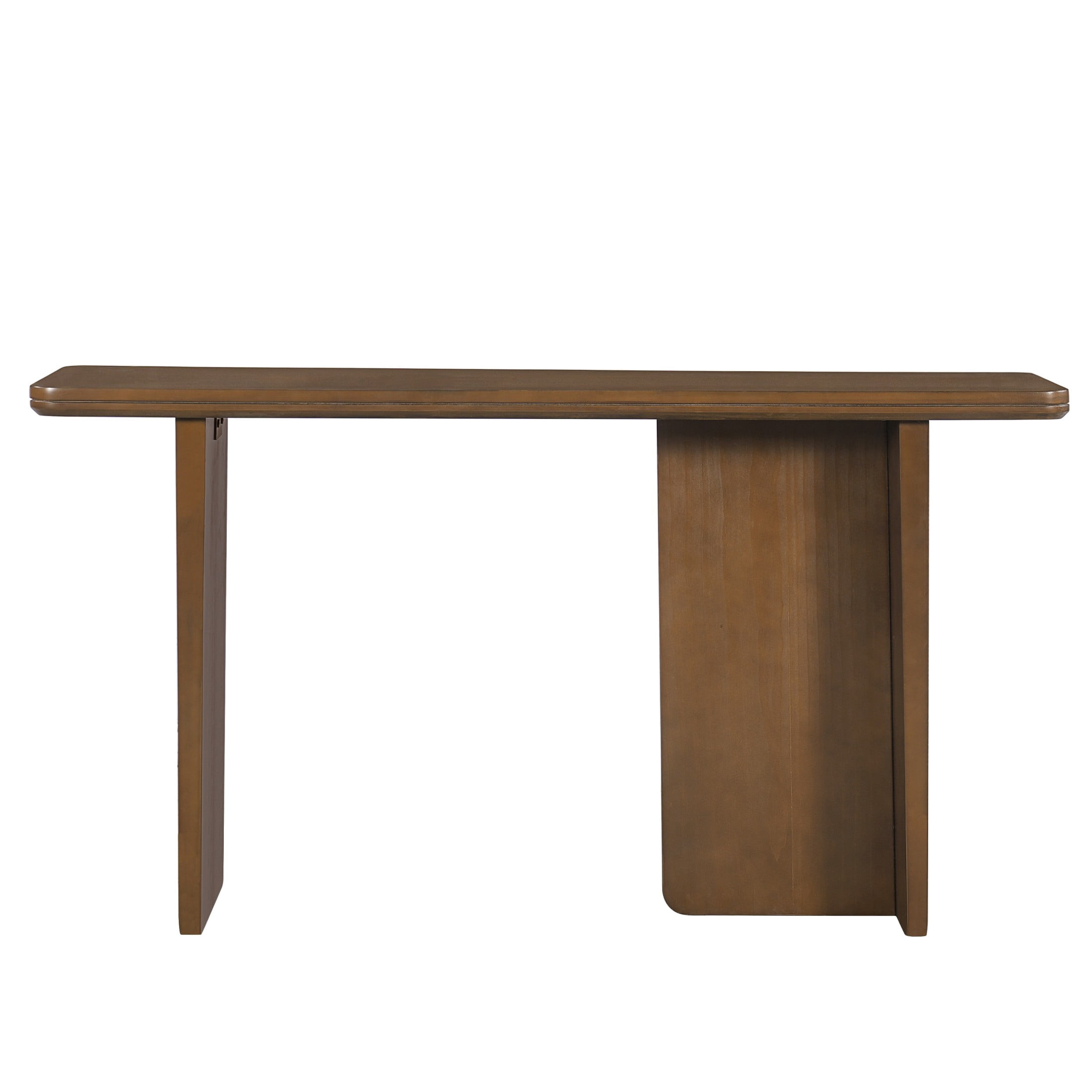 Christopher Knight Home 55" Modern Rectangle Rounded Edge Console Table, MDF Wood, Walnut