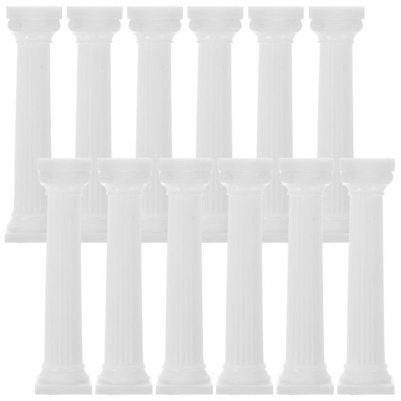 FENGGUIQU White Plastic Roman Column Pillars for Decoration, Landscape, 12 Pieces Set for Home and Garden
