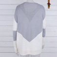 thumbnail image 3 of Women Long Sleeve Crew Neck Pullovers Stitching Color Loose Knitted Sweaters, 3 of 8