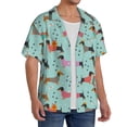 thumbnail image 2 of Kdxio Men's Hawaiian Shirt for Men Short Sleeve Shirt Christmas Dachshund Summer Casual Holiday Beach Button Down T-Shirts, 2 of 7