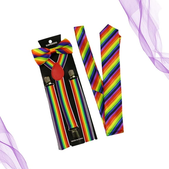 OATIPHO 3Pcs Unisex Elastic Suspenders Assorted Colors Fits Jeans and Trousers Secure Hold