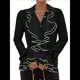 thumbnail image 1 of Camisa Informal con Mangas Acampanadas y Volantes de Color Liso para Mujer, y Otoño 2025 Negro S, 1 of 6
