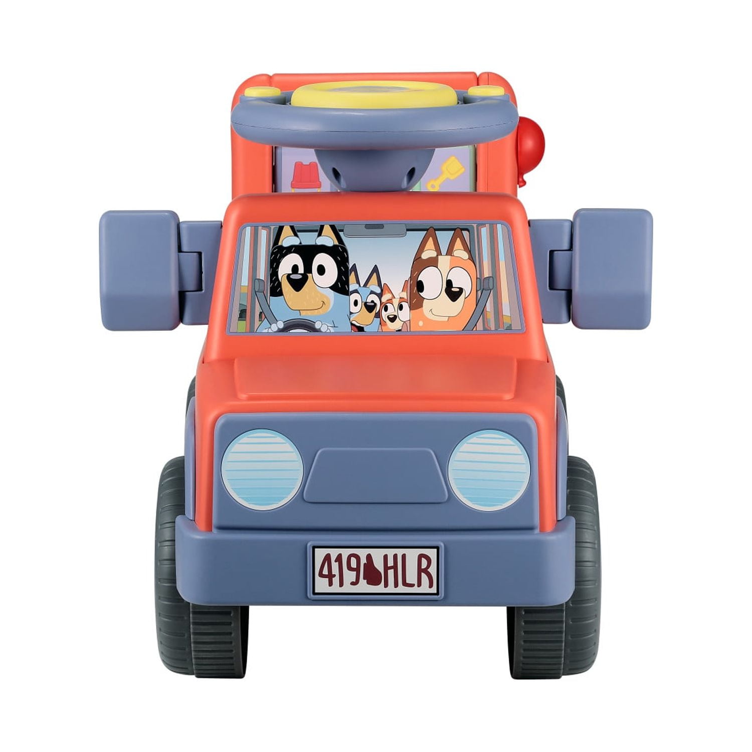 Bluey Licensed Interactive Ride-On Push Car for Boys and Girls, Foot-to-Floor, Ages 1-3, Orange