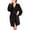 Black, variant on Lovskoo Flannel Bathrobe for Women Winter Warm Soft Solid Color Long Sleeve Sashes Pokets Fleece Sleepwear Dress Hooded Nightgowns Loungewear Brown