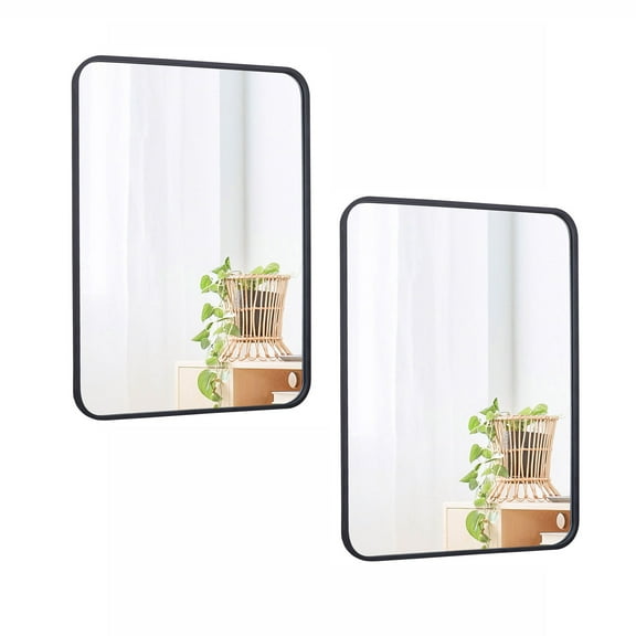 2PCS 30" Metal Frame Makeup Mirror Wall Mirror Vanity Bathroom Home Decor Modern