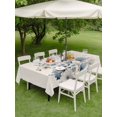 thumbnail image 4 of Outdoor Tablecloth with Umbrella Hole for Patio/Picnic/Party/Camping, Blue Grey Floral Waterproof Table Cloth Rectangle Table Cover Washable, Watercolor Flowers Linen Texture (52"x 70"), 4 of 8
