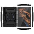 thumbnail image 2 of ELEHOLD for Samsung Galaxy Tab S9 Ultra,Heavy Duty Rugged Case,Hybrid Hard PC Silicone Shockproof Protective Cover 360° Rotatable Kickstand Drop Protection Case,Black, 2 of 8