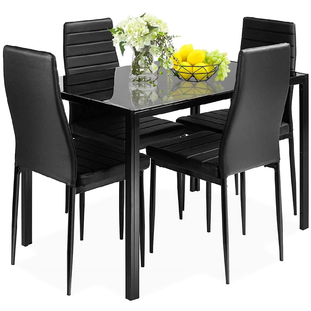 black 4 person dining table