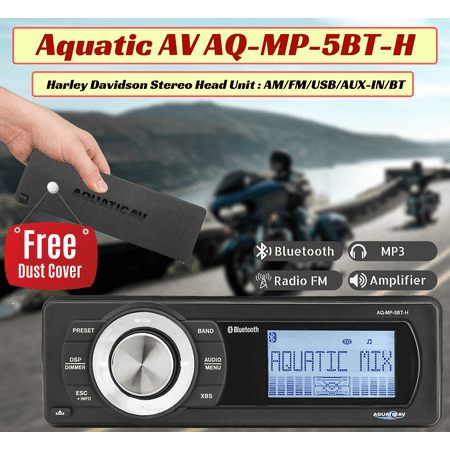 Aquatic AV 1998-2013 Harley Davidson Stereo Head Unit AM / FM / USB / AUX-IN / BT