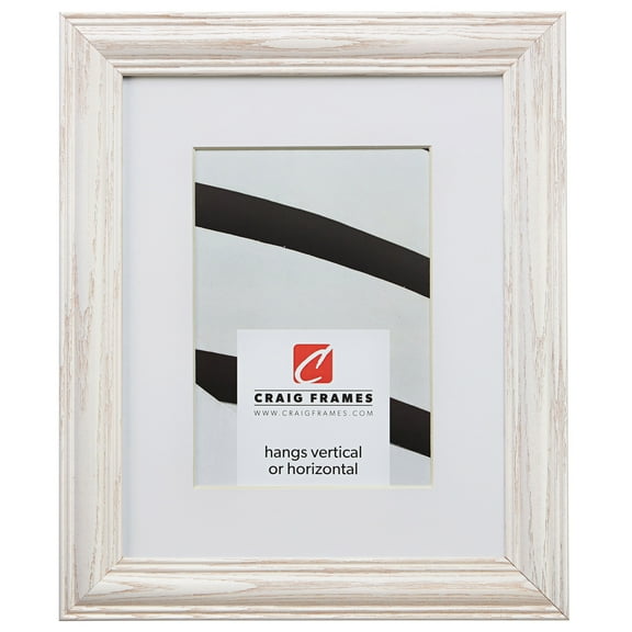 Craig Frames Wiltshire 440, 18x24 inch Whitewash Picture Frame Matted for a 12x18 Photo