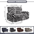 thumbnail image 2 of Xoenoiee Zebra Stripe Print Reclining Loveseat Slipcover, 6-Piece Stretch Sofa Covers for 2-Seater, Anti-Slip Furniture Protector with Pockets, Easy to Install, 2 of 6