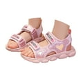 thumbnail image 3 of UngA Closed Toe Sandals for Girls Toddler Girls Flower Slides Sandals Flat Sole Beach Shower Slippers Baby Kids Summer Water Shoes Sandals Flower Girl Sandals(Pink,Size 1), 3 of 8