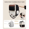 thumbnail image 3 of LOVEVOOK Laptop Backpack for Women with Giant Tumbler Holder Pocket, 15.6 inch Travel Work Backpack Purse for Teacher Nurse, Waterproof College Book Bag Cute Casual Daypack, Beige-Black-Brown, 3 of 7