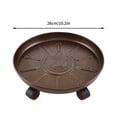 thumbnail image 2 of Dengmore Plant Caddy with Wheels 10.2 Inches Heavy Duty Metal Plant Stand Base Rolling Plant Stand Round Plant Dolly Rollers Indoor Outdoor Flowerpot Tray on Casters to Carry Potted Flower Pot, 2 of 8