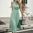 thumbnail image 5 of Robes Grande Taille pour Femmes Été Couleur Unie Mode Décontractée Printemps et Été Robe Sans Manches Col Rond Robes de Soirée pour Femmes Élégantes et Élégantes en Liquidation, 5 of 5
