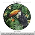 thumbnail image 2 of Housse de Pneu de Rechange Robuste Tropical Toucan Oiseau Perroquet Feuilles de Palmier Vertes Floral Protège-Roues Résistant aux Intempéries Perroquet Toucan Oiseau Design d'Été Housse de Pneu pour Remorque VUS Camion 15 Pouces, 2 of 8