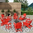 thumbnail image 5 of WestinTrends Malibu 12 Piece Adirondack Chairs Set, All Weather Poly Lumber Outdoor Patio Furniture Set Adirondack Chairs with Ottoman and Side Table, Red, 5 of 7