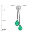 thumbnail image 3 of Star K� Double Drop Pear Shape Ball Bar Genuine Emerald Pendant Necklace, 3 of 9