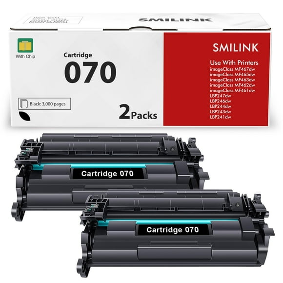Cartucho de tóner SMILINK 070 070H negro, paquete de 2 unidades para Canon