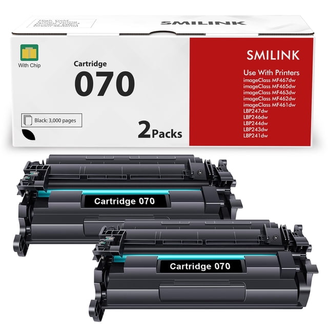 Cartucho de tóner SMILINK 070 070H negro, paquete de 2 unidades para Canon