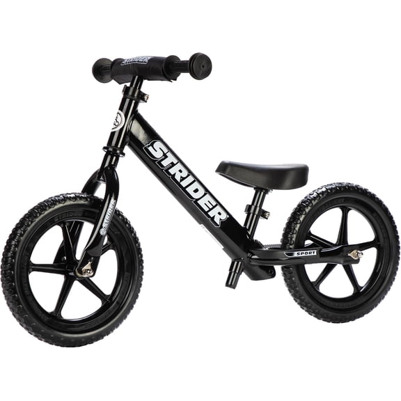 12 Sport, No Pedal Balance Bike for Kids Ages 1–4 Years, Black