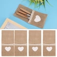 thumbnail image 4 of 10 Bolsas Para Cubiertos, Encaje De Yute, Soportes Para Cubiertos Para Barbacoa, Bolsa Para Cubiertos, Patrón En Forma De Corazón, Bolsa De Papel Duradera, 4 of 7