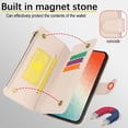 thumbnail image 6 of Allytechgroup Wallet Case for Samsung Galaxy S24, RFID Blocking Shoulder Strap Hand Wrist Zipper Pocket Cards Slots Stand Protective Anti-Scratch Galaxy S24 Case for Women Girls,White, 6 of 10