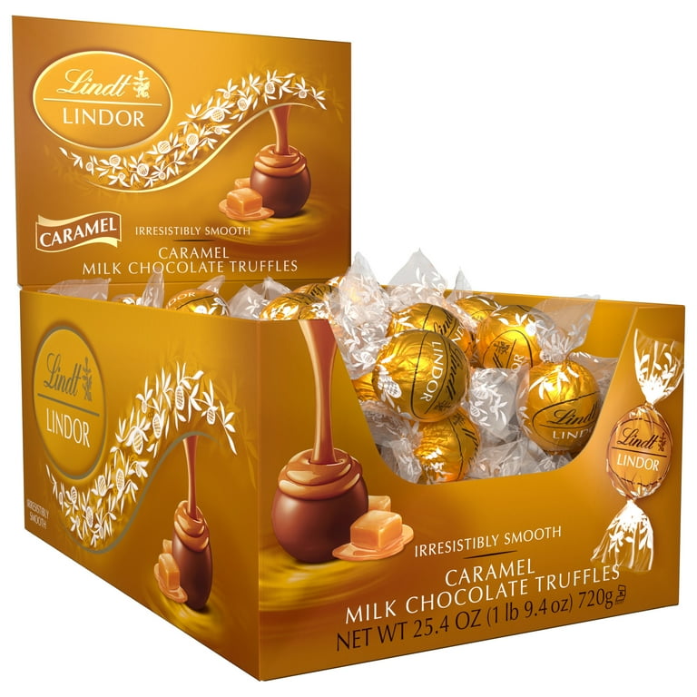 Lindt LINDOR Bulk Caramel Milk Chocolate Candy Truffles, 60