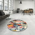 thumbnail image 4 of Ahgly Company Machine Washable Indoor Round Contemporary Chestnut Brown Area Rugs, 7' Round, 4 of 7