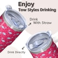 thumbnail image 4 of Flamingo Tumbler with Handle 20OZ Portable BPA Free Mug Unique Birthday Christmas Gifts for Flamingo Lovers Great Presents for Women Men Suitable for Home Office Travel Picnics Daily Hydration, 4 of 6