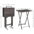 thumbnail image 3 of Folding TV Tray Table Set of 4, Portable Sofa Side Table, Industrial Snack Table End Table, 3 of 7