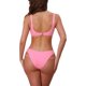 thumbnail image 3 of INSPIRAR CHIC Conjuntos de Bikini de Corte en la Espalda para Mujeres de 2 Piezas, Top de Cuello Redondo y Parte Inferior Triangular, Trajes de Baño Talla X-Large Rosa, 3 of 5
