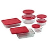 Pyrex® Storage Plus Glass Storage Container, Red, 14 Piece