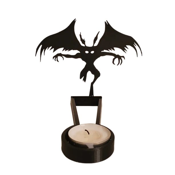 Candelabro de Halloween negro con múltiples formas, suministros para fiestas, candelabro con proyección de sombras de terror, decoración de Halloween de hierro